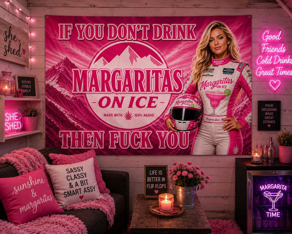 Margaritas on Ice Flag | Adult Bar Humor – design view 2