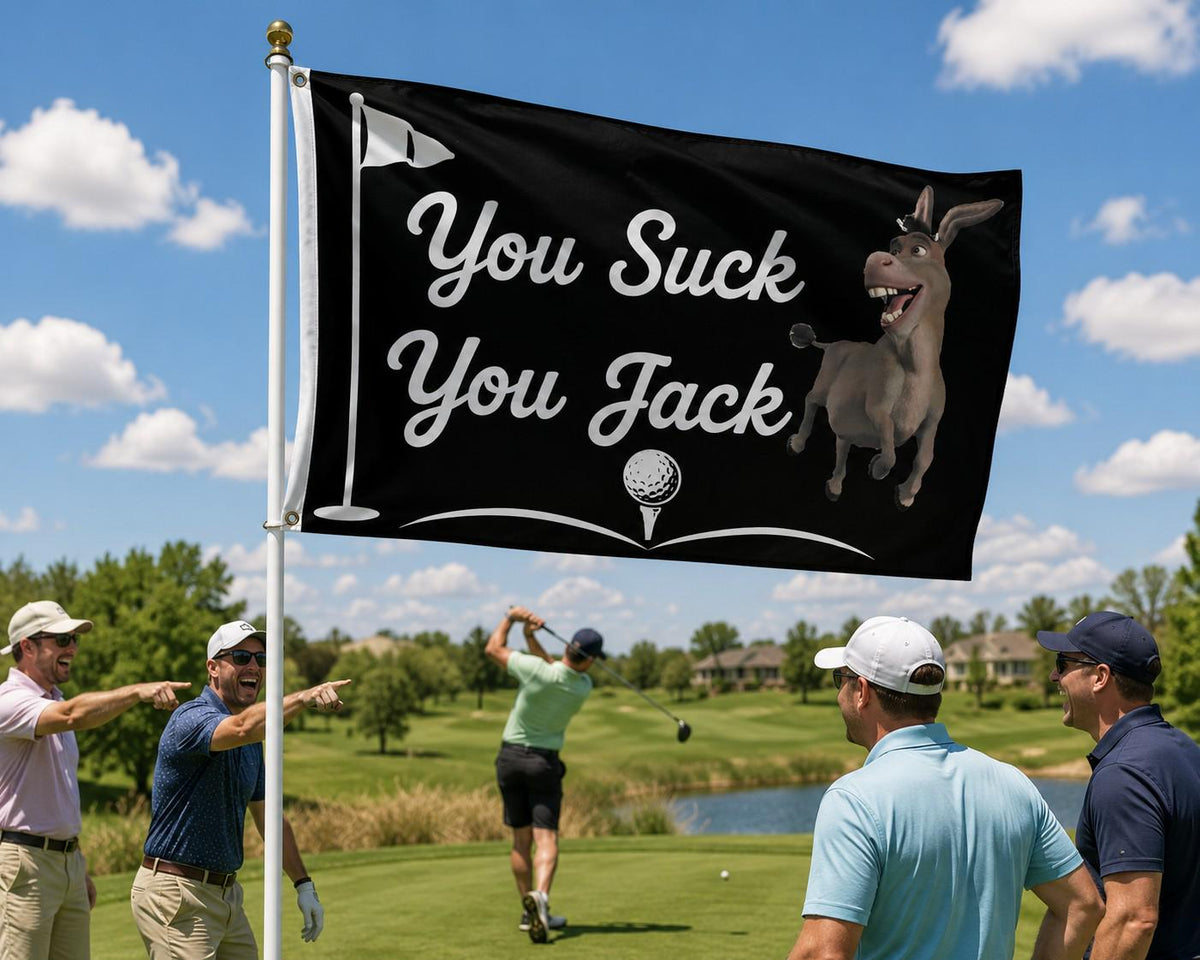 Tap Tap Tap-Aroo Funny Golf Flag | Golf Cart & Man Cave