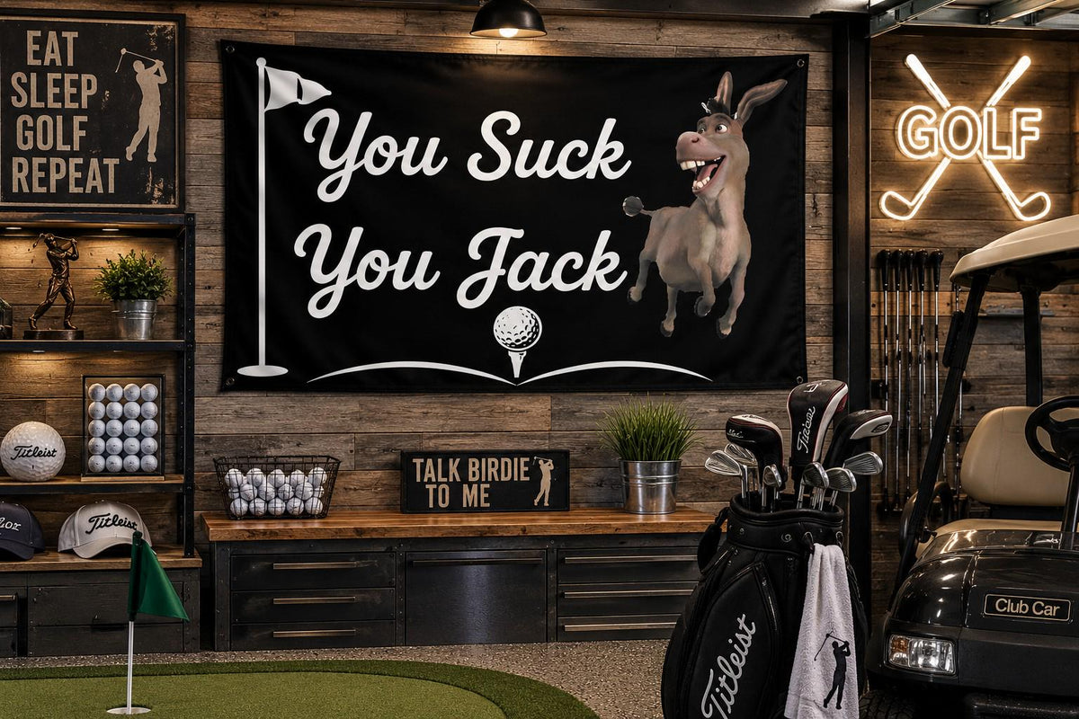 Tap Tap Tap-Aroo Funny Golf Flag | Golf Cart & Man Cave