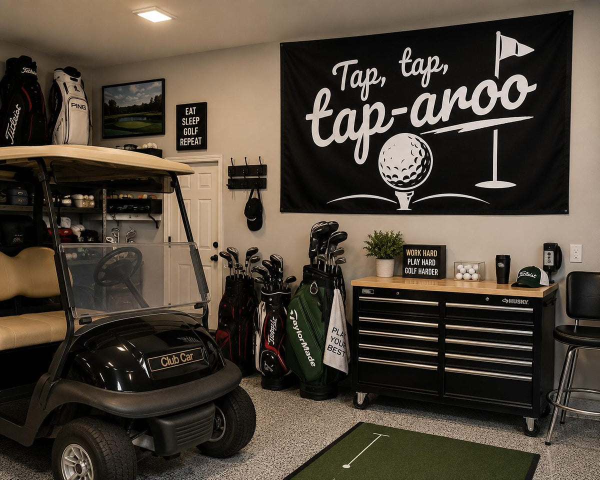 Tap Tap Tap-Aroo Funny Golf Flag | Golf Cart & Man Cave