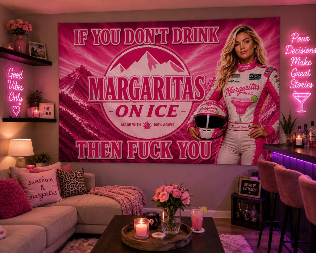 Margaritas on Ice Flag | Adult Bar Humor – design view 3