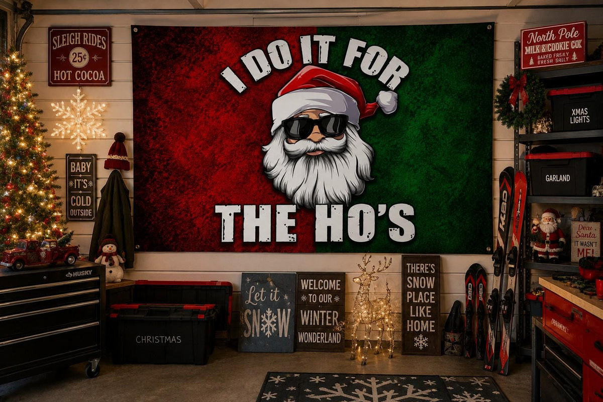 I Do It for the Ho's Flag | Dirty Santa – design view 2
