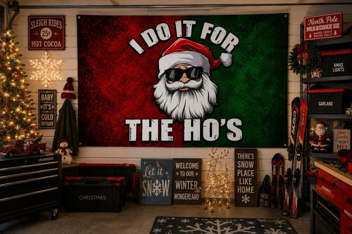 I Do It for the Ho's Flag | Dirty Santa – design view 2