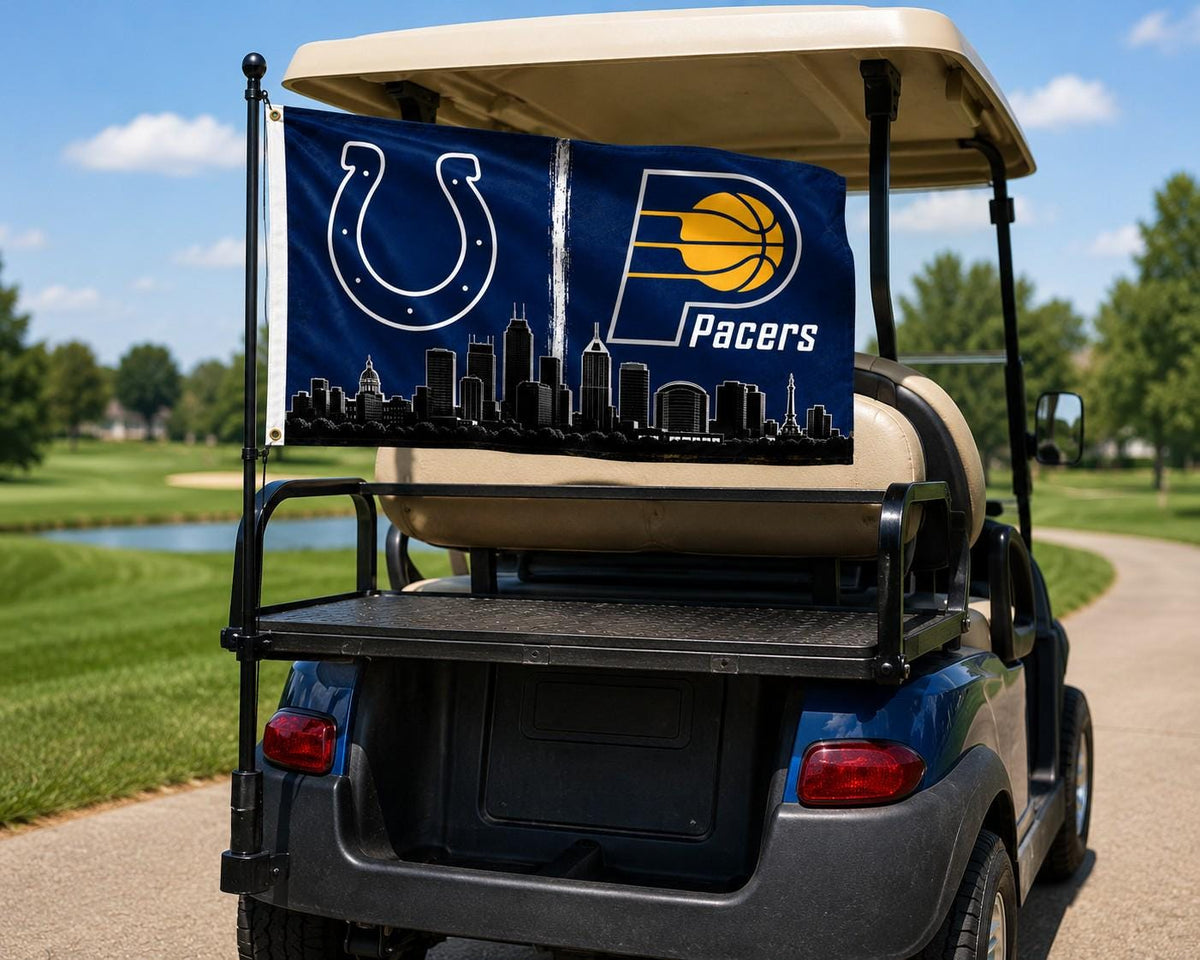Indianapolis Colts & Indiana Pacers Skyline Flag | Indianapolis Sports Flag | Colts Pacers Banner | Indiana Mancave Decor | Indy Wall Flag