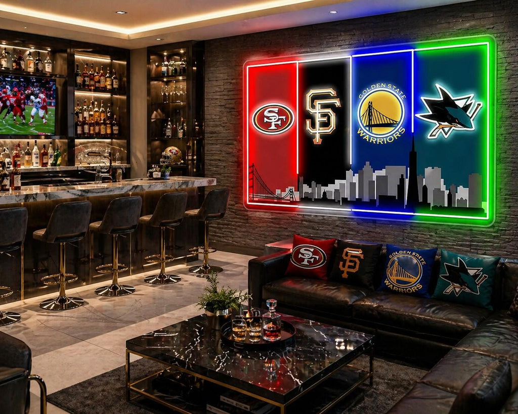 San Francisco Sports Flag – 49ers Giants Warriors Sharks Banner | Multi Size Wall Flag | Bay Area Decor