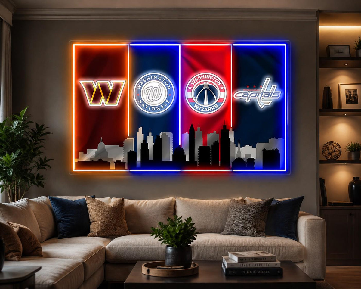 Washington DC Sports LED Wall Sign | Four-Team Skyline