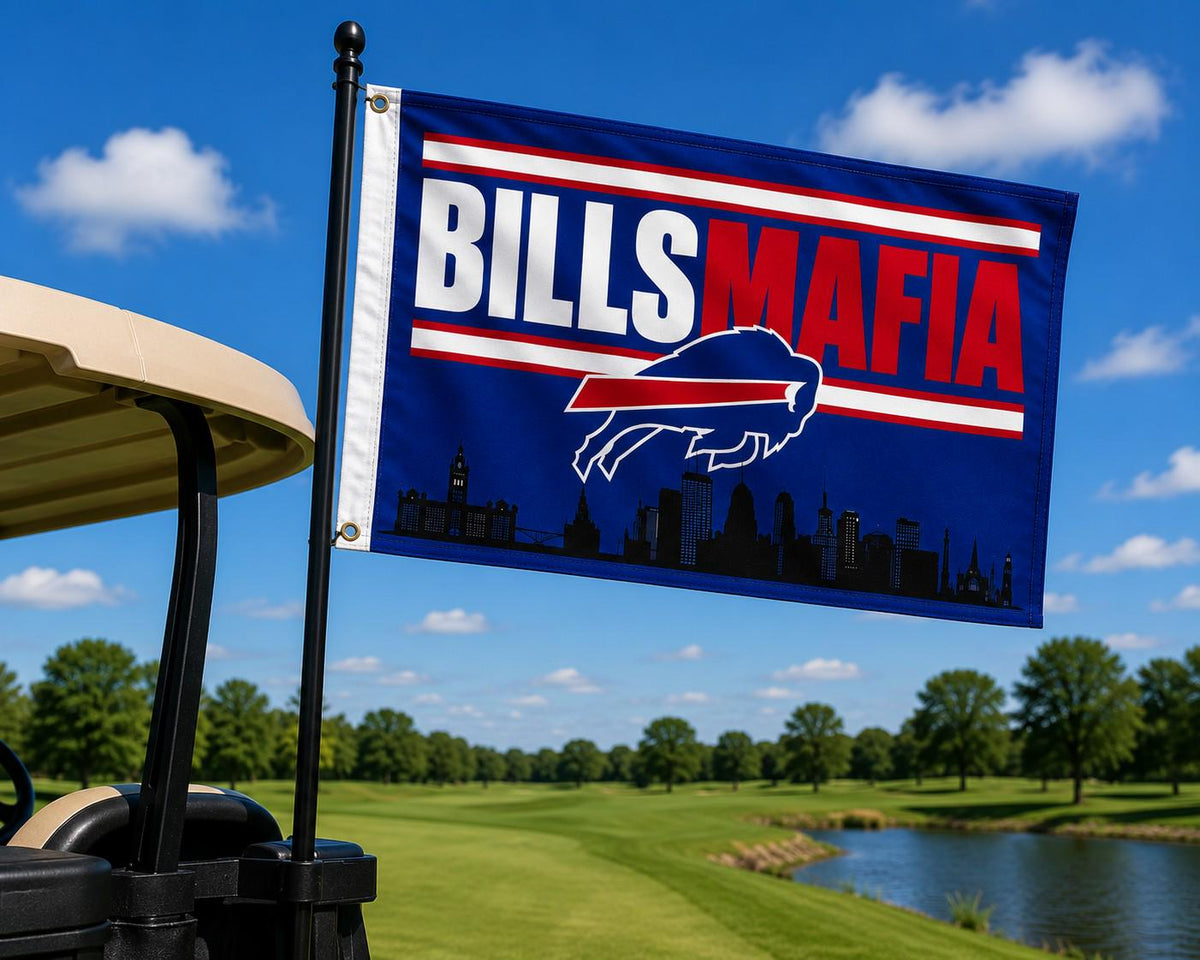 Buffalo Bills Mafia Flag, Buffalo Skyline Flag, Bills Fan Gift, Buffalo Sports Flag, Mancave Decor, Wall Banner, Tailgate Flag