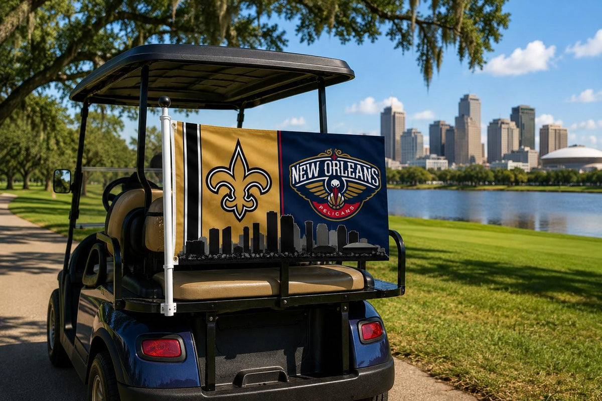 New Orleans Saints Pelicans Flag, New Orleans Sports Banner, Saints Wall Decor, Fan Cave Flag, Game Room Decor, Skyline Flag
