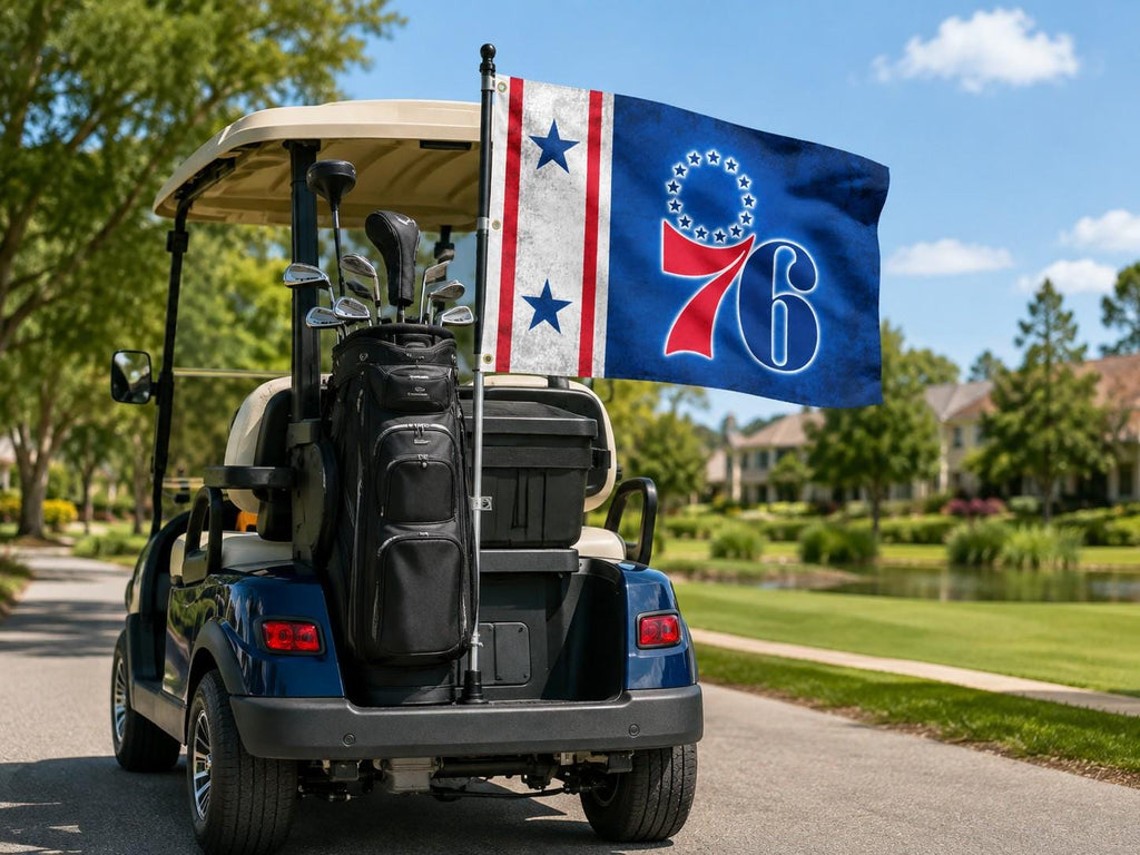 Philadelphia 76ers Flag, Patriotic Philly Basketball Mancave Decor, Boat Flag, Golf Cart Flag, Garden Flag, Large Banner