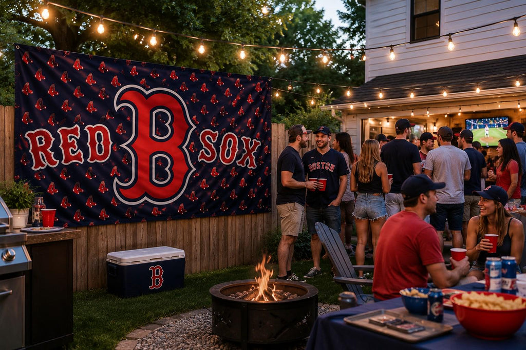 Boston Red Sox Flag, Boston Baseball Flag, Red Sox Mancave Decor, Boston Sports Banner, Garage Bar Wall Decor, Baseball Fan Gift