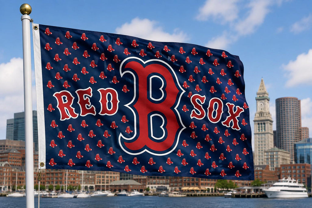 Boston Red Sox Flag, Boston Baseball Flag, Red Sox Mancave Decor, Boston Sports Banner, Garage Bar Wall Decor, Baseball Fan Gift