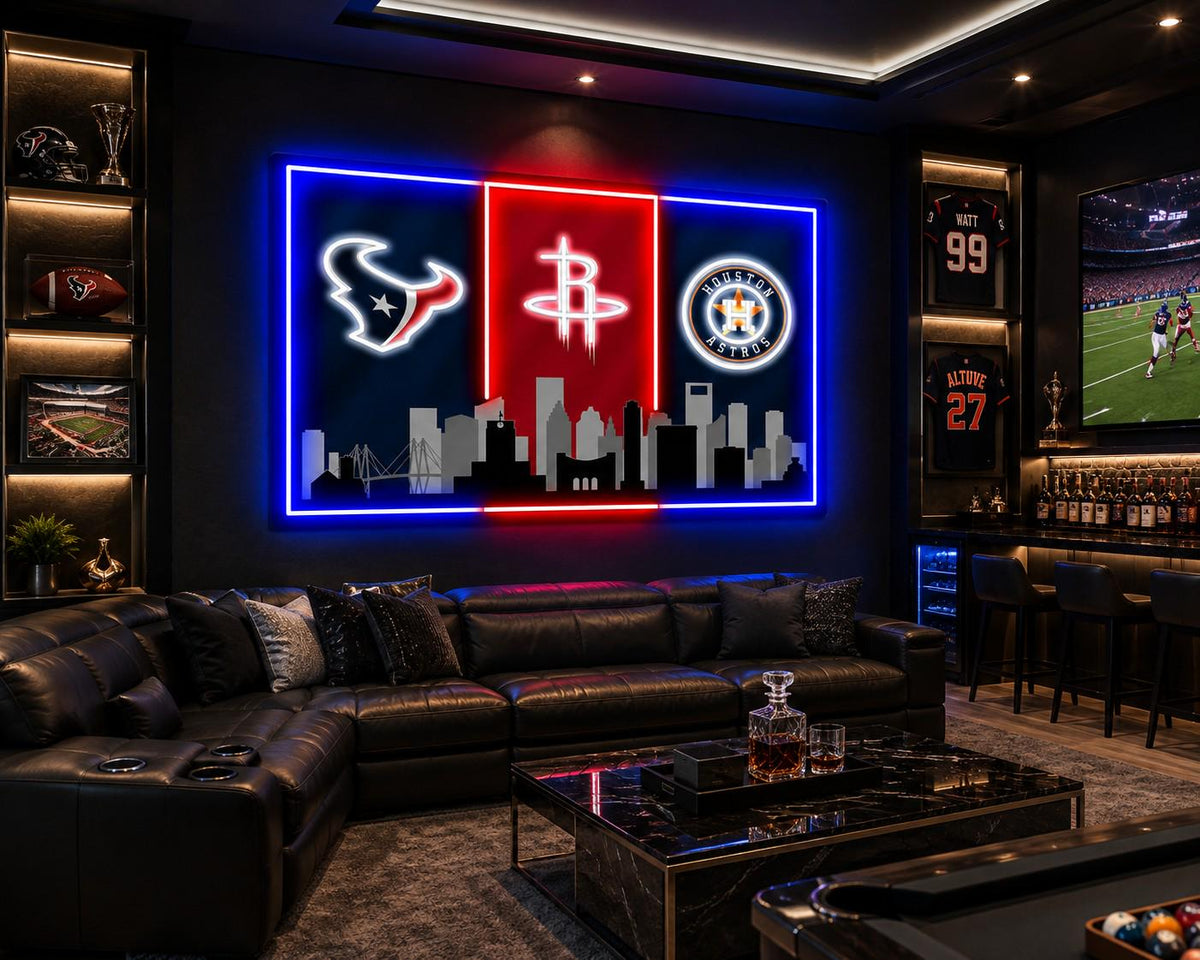 Houston Sports LED Wall Sign | Texans, Rockets & Astros