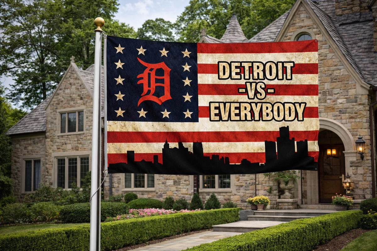 Detroit vs Everybody Tigers 3 by 5 foot flag