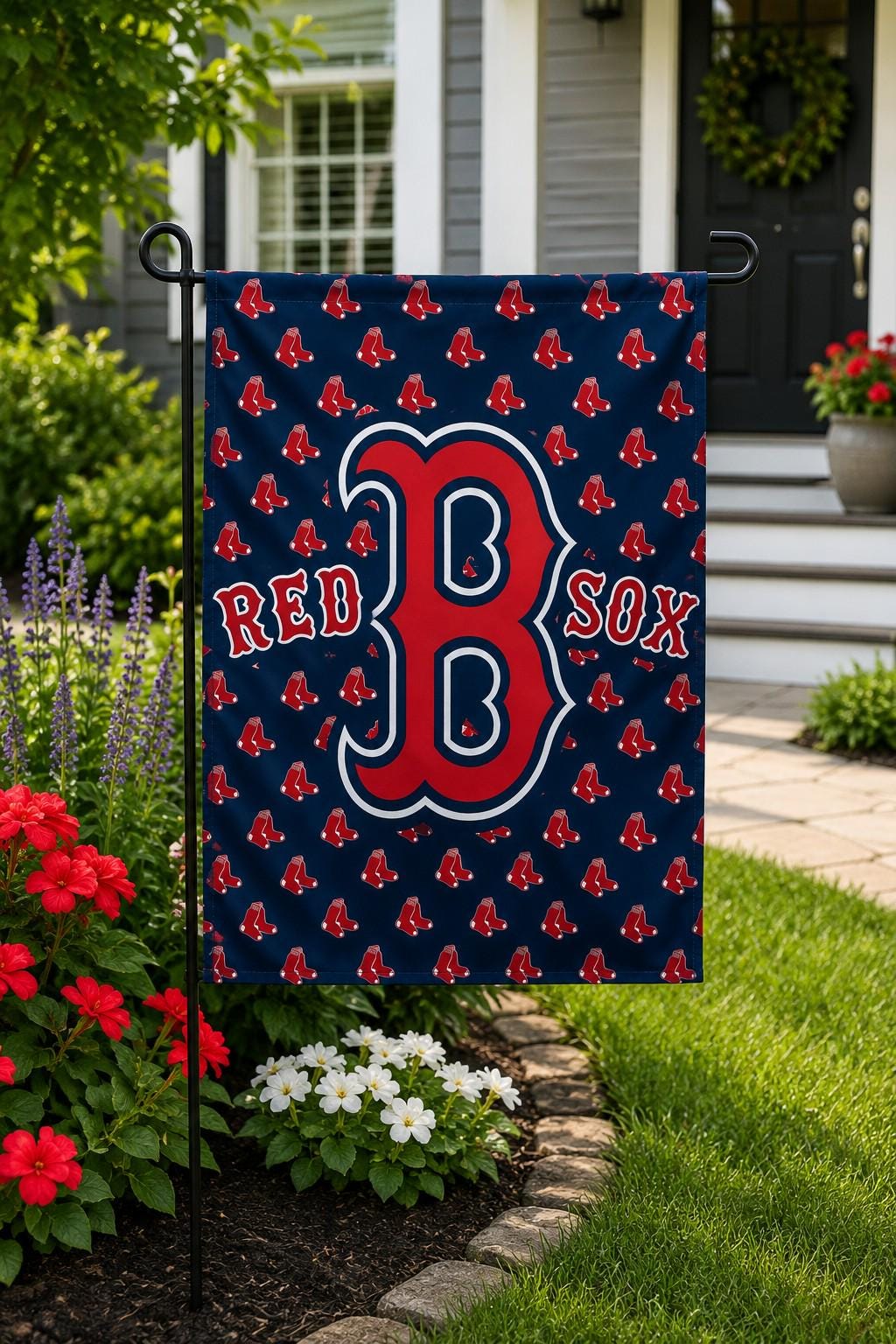 Boston Red Sox Flag, Boston Baseball Flag, Red Sox Mancave Decor, Boston Sports Banner, Garage Bar Wall Decor, Baseball Fan Gift
