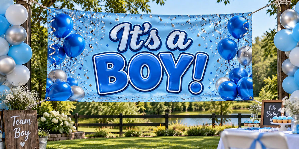 It's a Boy Flag or Banner | Baby Shower & Gender Reveal
