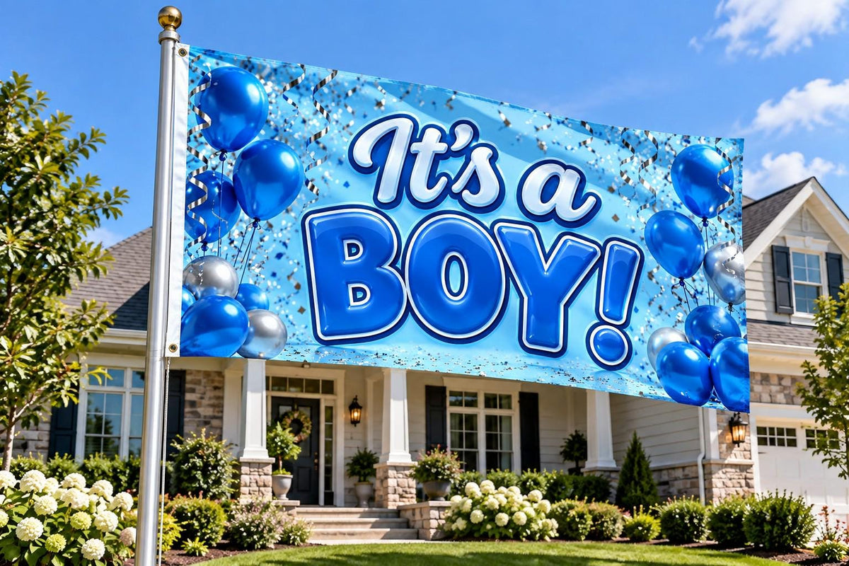 It's a Boy Flag or Banner | Baby Shower & Gender Reveal