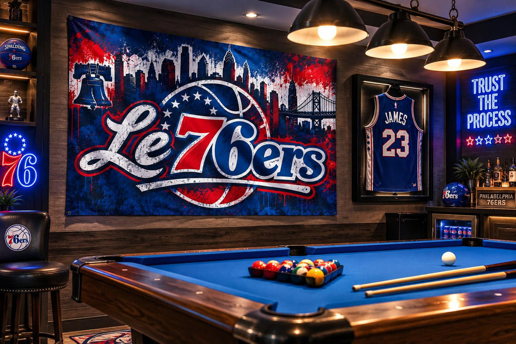 Le 76ers Philadelphia Basketball Flag, Philly Sports Flag, 76ers Mancave Decor, James 23 Philly Flag, Basketball Fan Gift