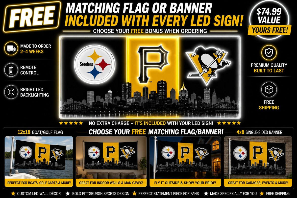 Pittsburgh Sports LED Wall Sign | Steelers, Pirates & Penguins