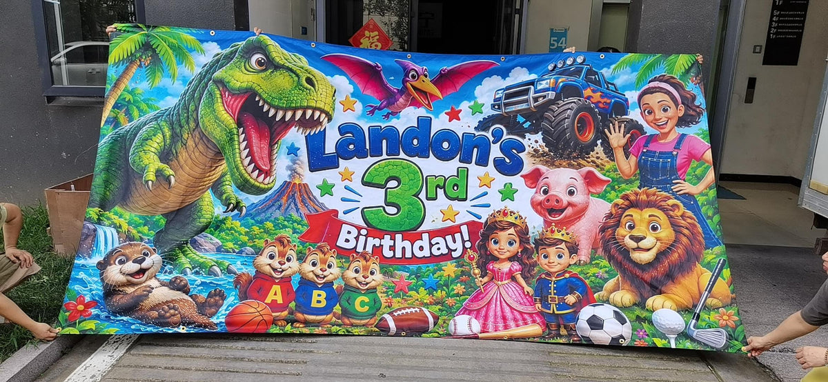 Custom Birthday Flag or Banner | Any Age, Name & Colors