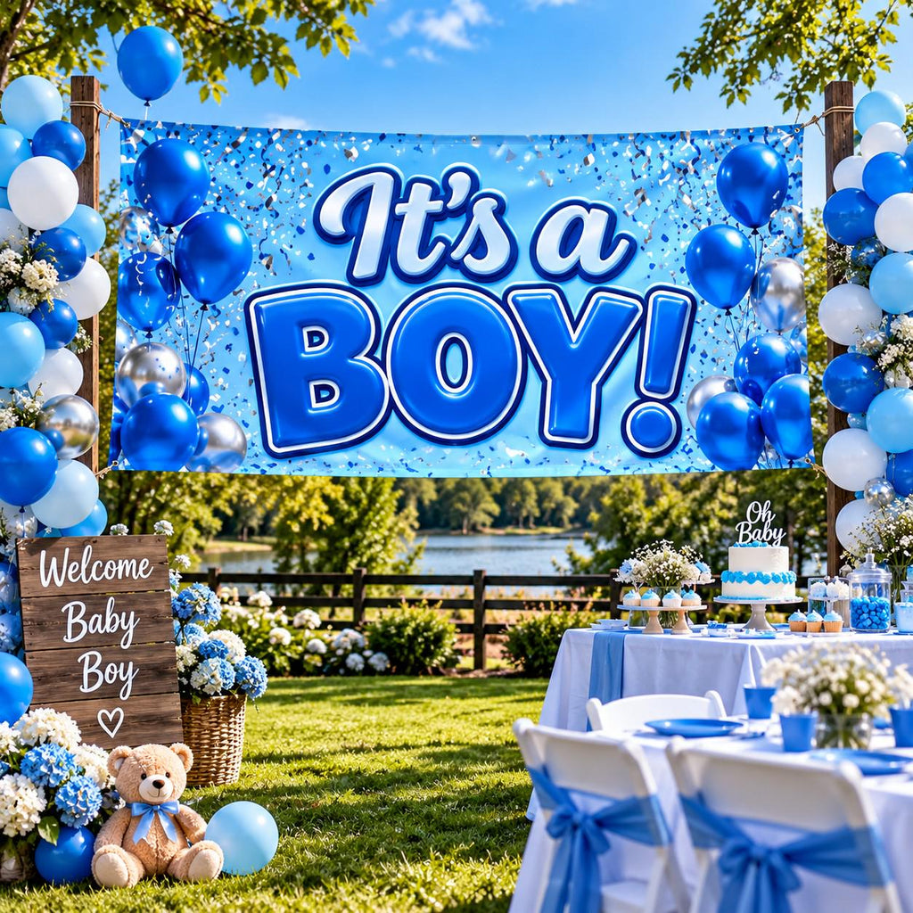It's a Boy Flag or Banner | Baby Shower & Gender Reveal