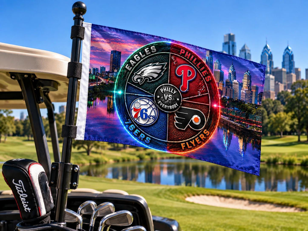 Philadelphia Sports Flag Philly Vs Everybody Eagles Phillies 76ers Flyers Inspired Mancave Tailgate Banner