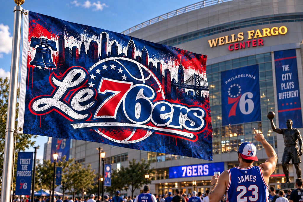 Le 76ers Philadelphia Basketball Flag, Philly Sports Flag, 76ers Mancave Decor, James 23 Philly Flag, Basketball Fan Gift