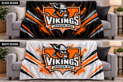 Jackson Vikings Black Design (top) and White Design (bottom) — choose one blanket