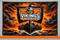 Product mockup of the Jackson High Viking Ship banner