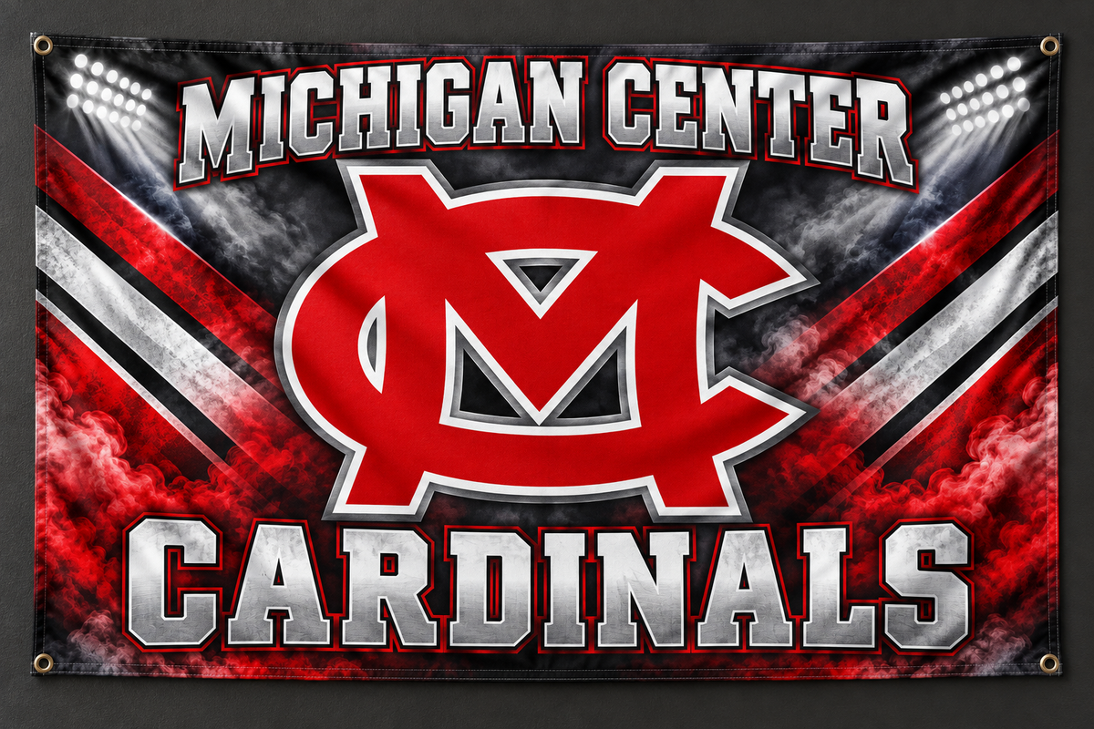 Michigan Center Cardinals MC Pride banner display mockup