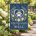 Personalized Pet Memorial Garden Flag | 18 × 12 in shown on a garden flag stand — realistic product mockup