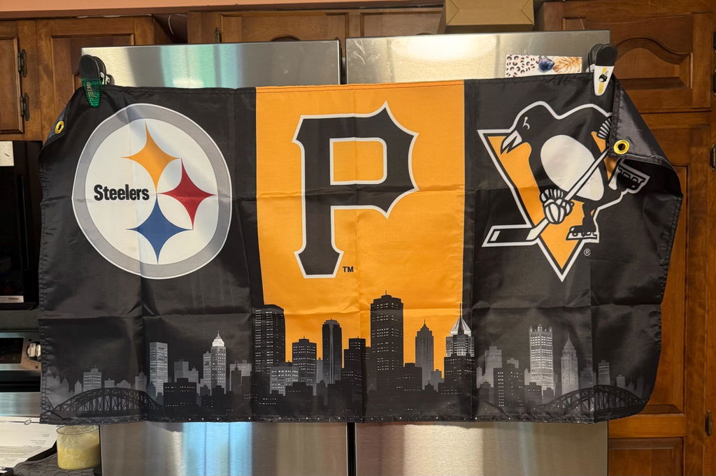 Customer photo of the Steelers, Pirates and Penguins skyline flag